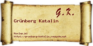 Grünberg Katalin névjegykártya